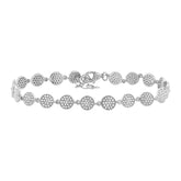 0.89ct 14k White Gold Diamond Pave Circle Bracelet